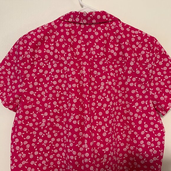 J. Crew Women's Pink Floral S/S Printed Poplin Popover Shirt Top Blouse S 2025 - Picture 5 of 9